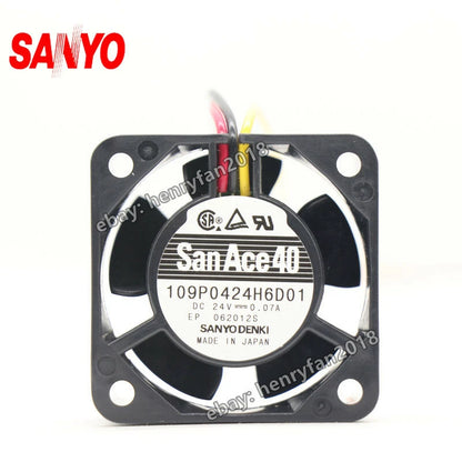 SANYO 109P0424H6D01 Fan 24VDC 0.07A 40*40*20MM 3-wires Fanuc Cooling Fan San Ace
