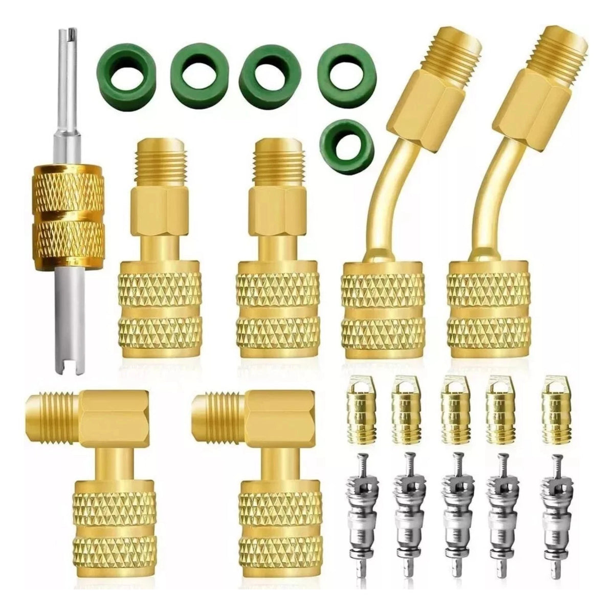 R410A Durable Adapter Kit Mini Split Adapter 5/16 To 1/4 Coupler Brass+Rubber