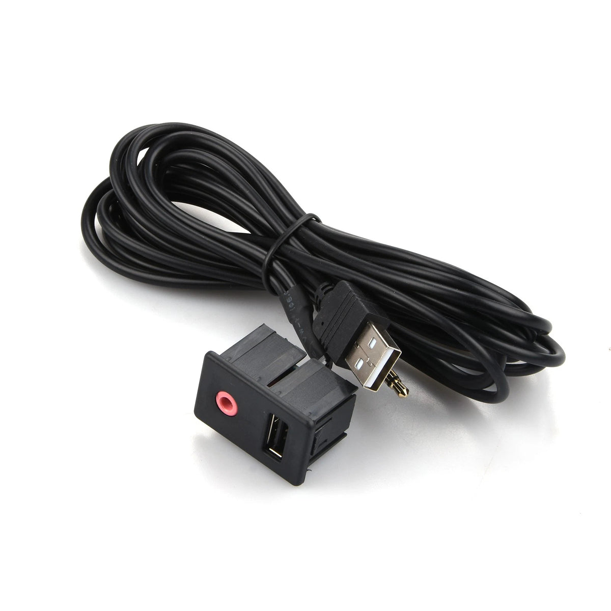 3.5mm Car Boat Audio USB AUX Adapter Dash Flush Mount Panel With 1.5M Cable E