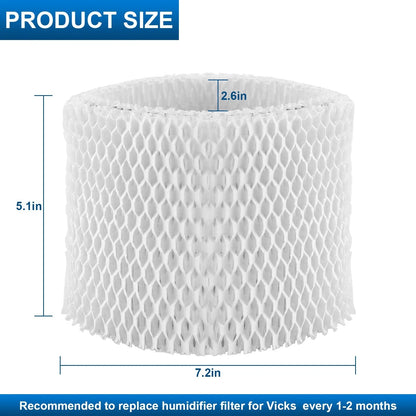 WF2 Humidifier Filter Replacement for Vicks V3500 V3100 V3900 V3700 white