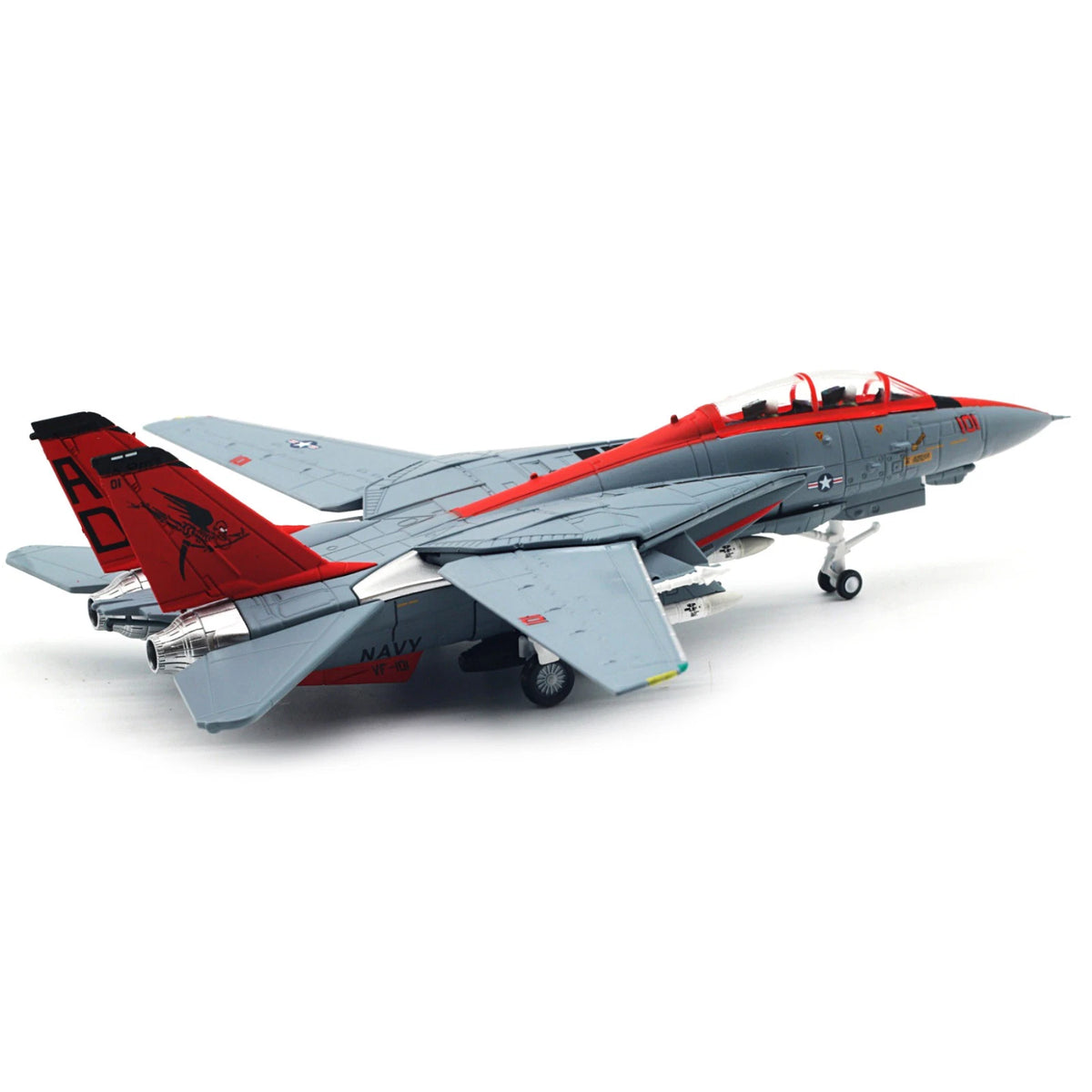 For US Navy VF-101 Grim Reapers Grumman F-14 Tomcat 1:100 Scale Fighter Model