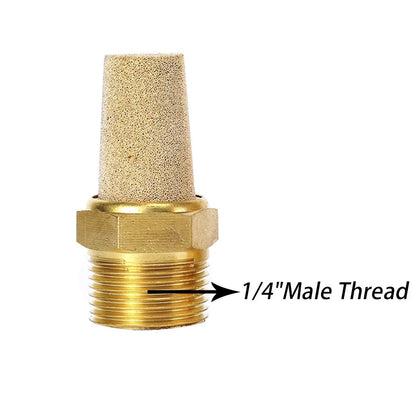 Quickun Air Pneumatic Mufflers, 1/4" Male Thread Sintered (10Pcs)