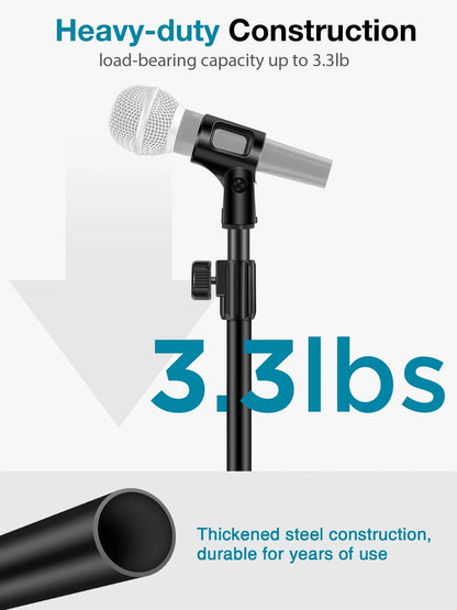 InnoGear Desktop Microphone Stand, Upgraded Adjustable Table Mic Stand Black