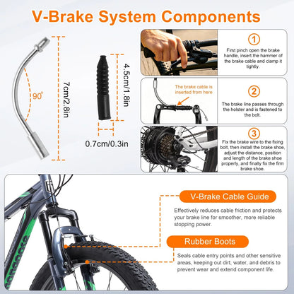 Bike Brake Cable Kit with Stainless Steel Cutter, Black
