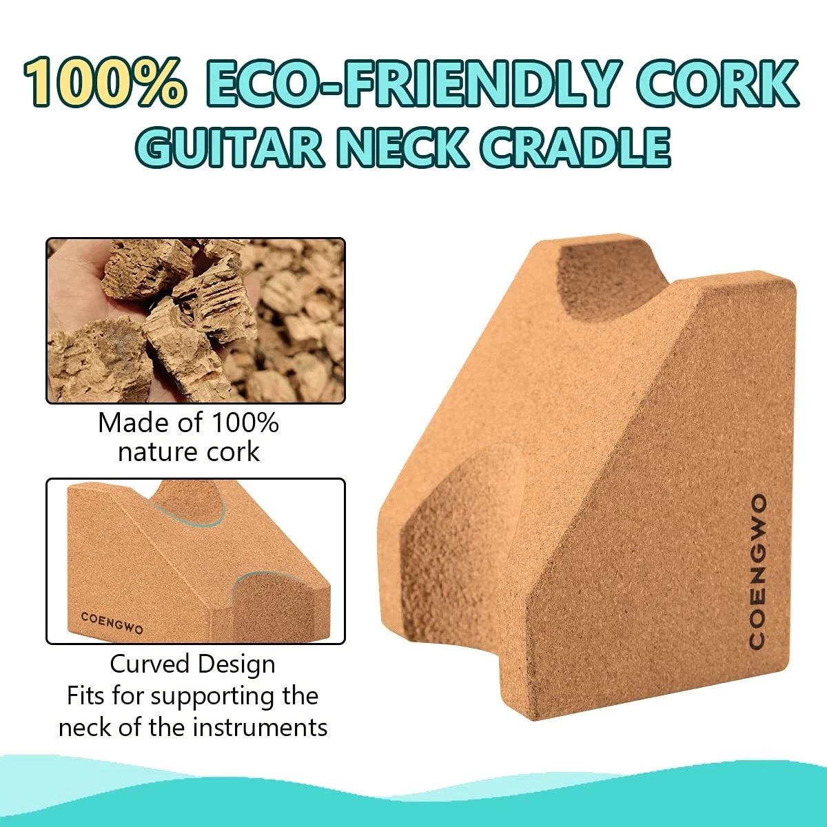 COENGWO Guitar Neck Rest, Cradle Support Pillow Standard, Cork