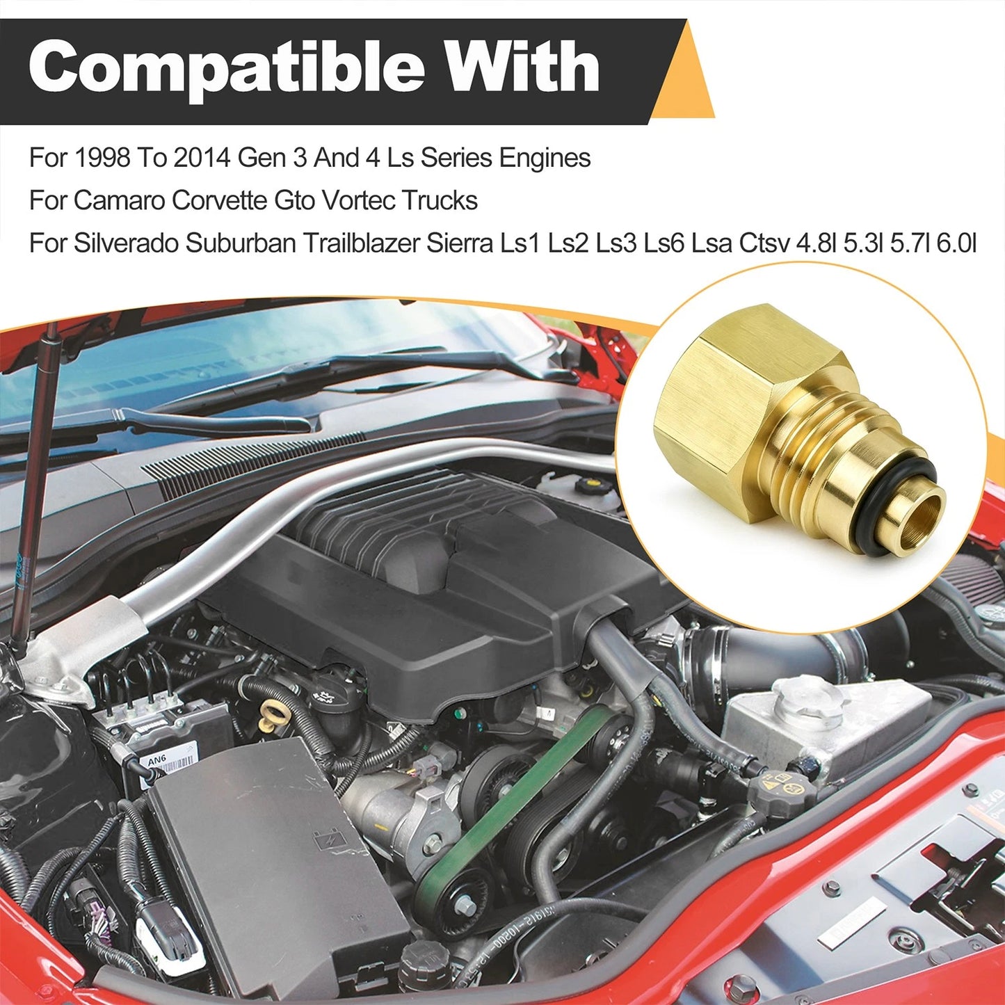 LS1 ENGINE SWAP CONVERSION 3/8 FLARE POWER STEERING BRASS ADAPTER FITTING