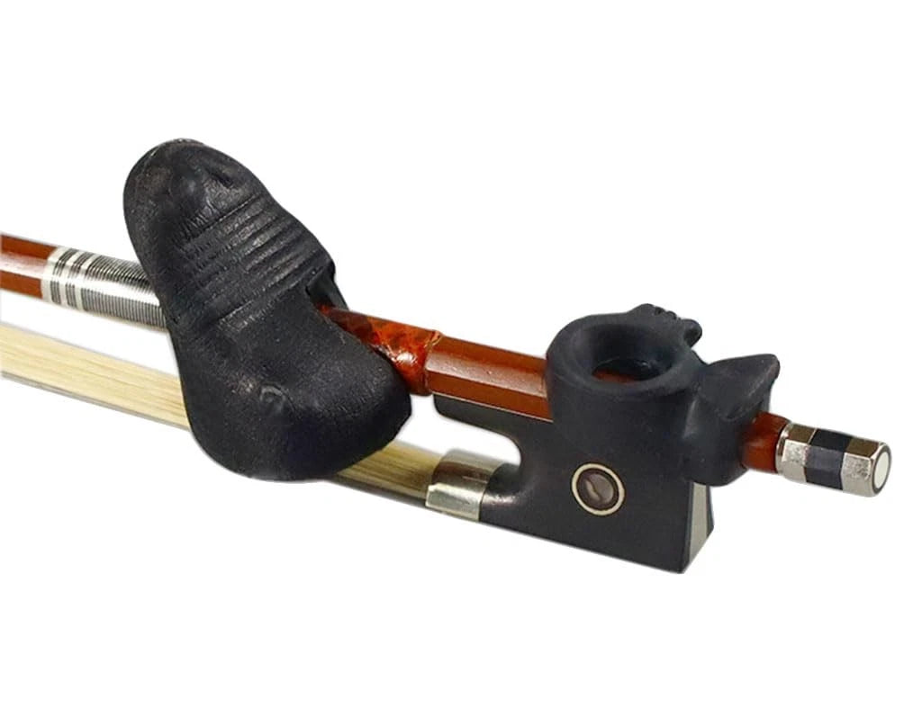 Jiayouy Violin Bow Grip Partner Frog Thumb Stabilizer and Fish Pinky black
