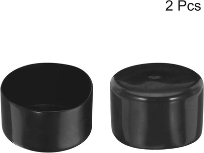 uxcell 2pcs Rubber End Caps 70mm ID Vinyl Round Tube x 40mm H, Black
