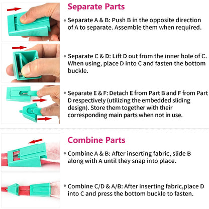 TIGARI Bias Tape Maker, 2 Pack Fabric Tube Maker for 2.24-2.83 inches, Green