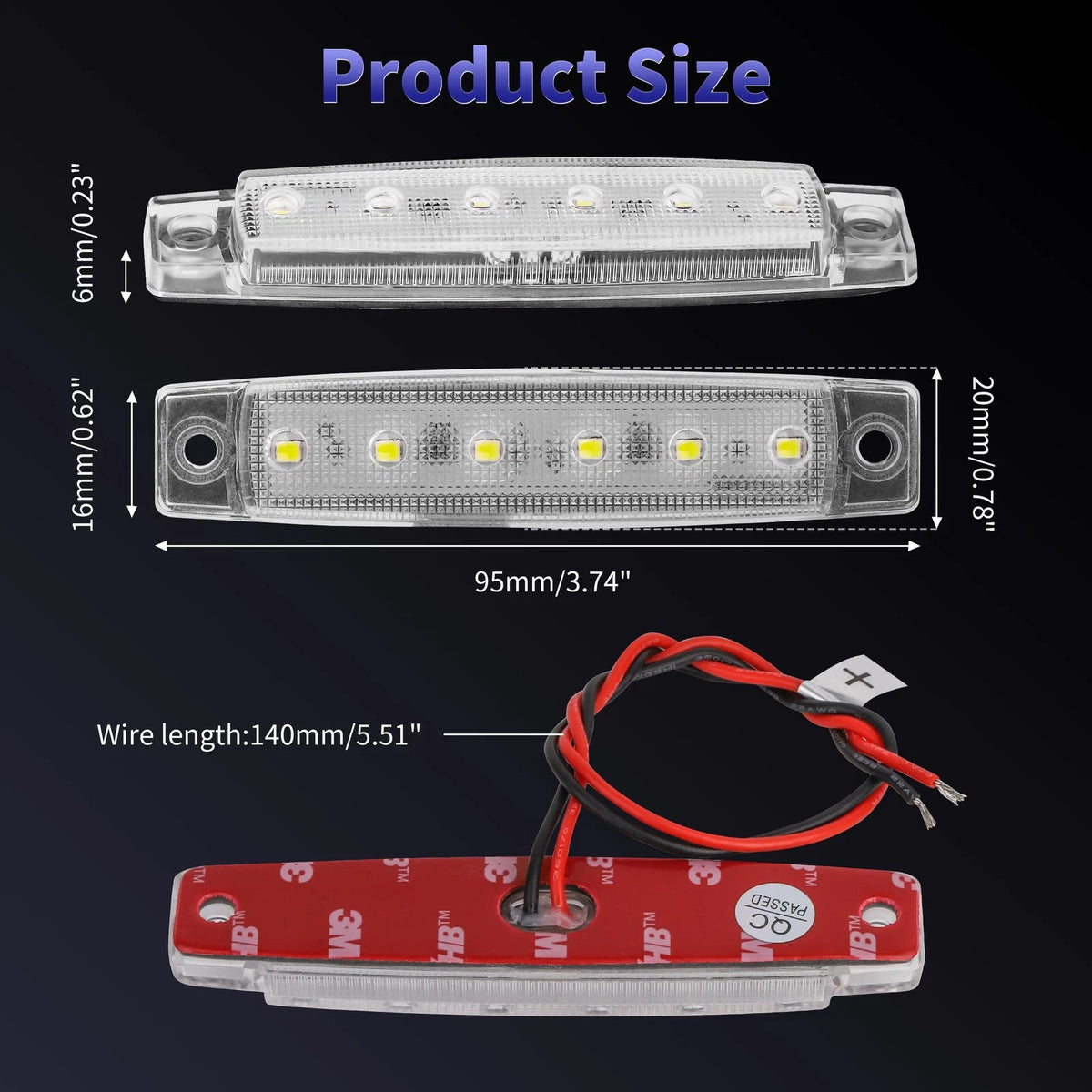 RVZONE Marine LED Boat Interior and Night Fishing Lights - 12V White, 4 pcs