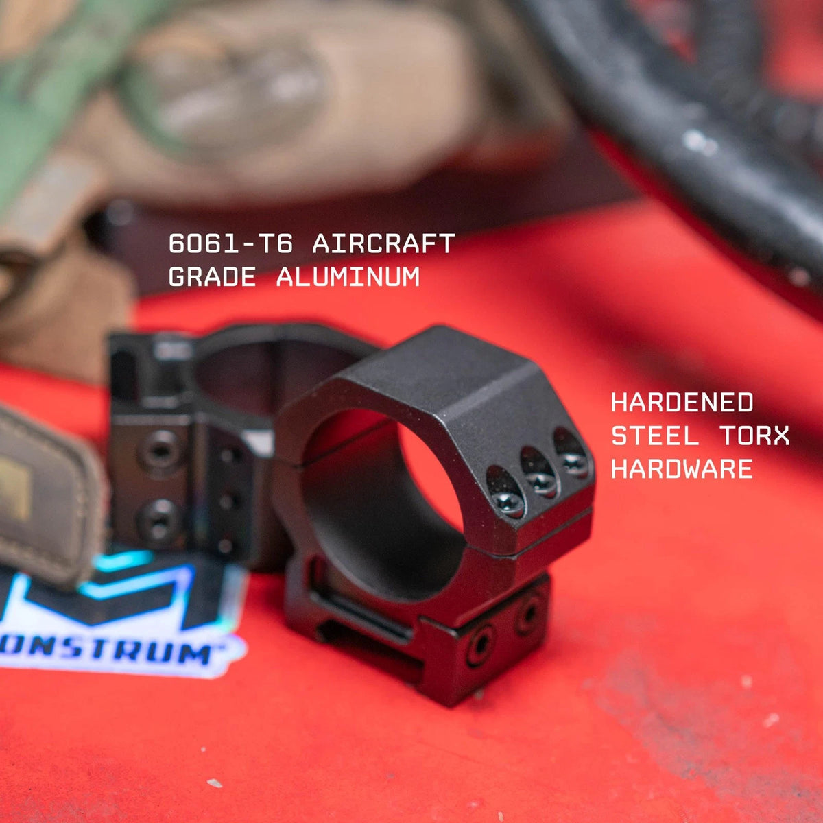 Monstrum Deadlock Series Scope Rings | 1 inch Diameter | 1.00" Center Black