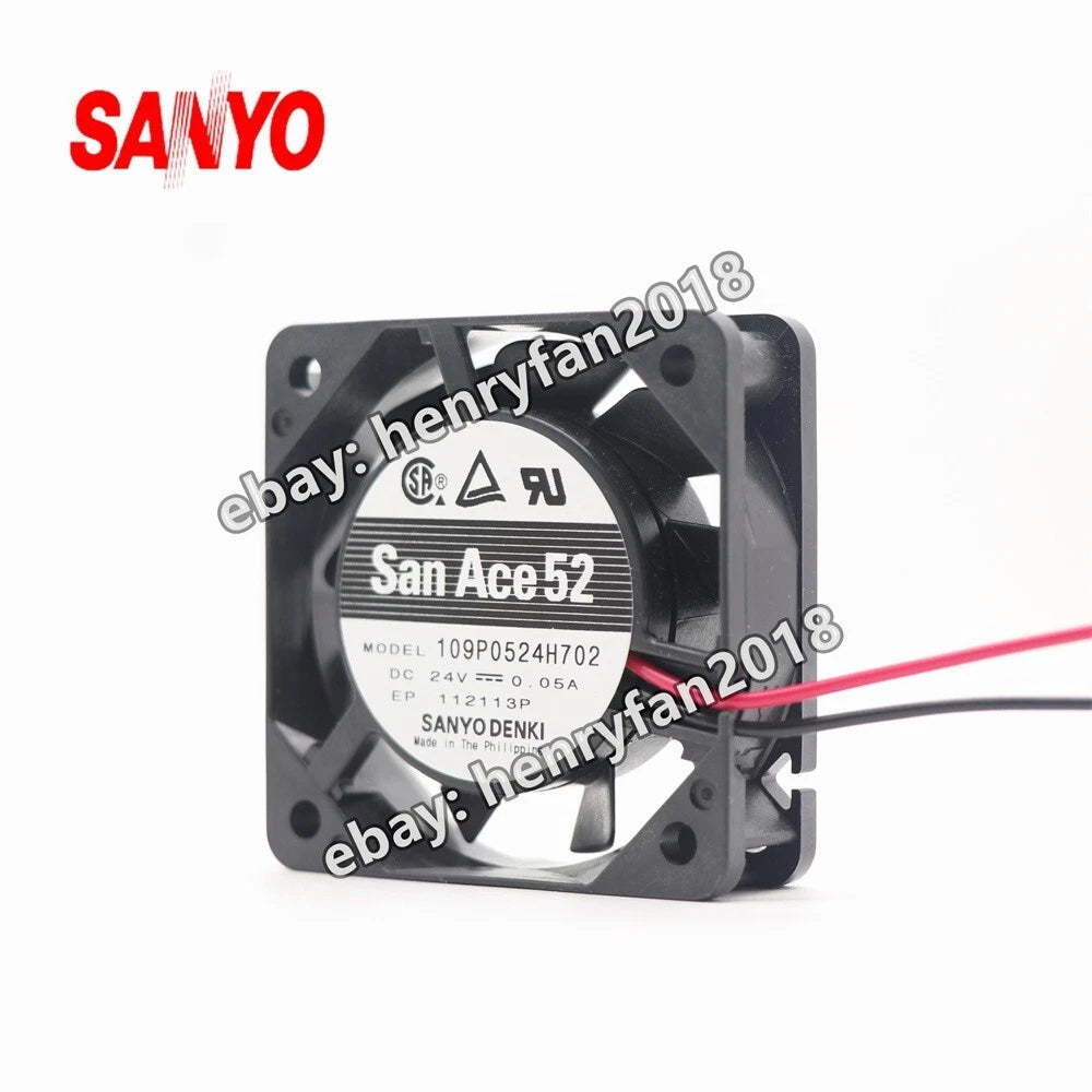 SANYO Denki 109P0524H702 SanAce DC Fan 24V 0.05A 50*50*15MM 2-wires Axial Fan