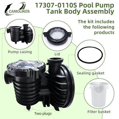17307-0110S Pool Pump Tank Body Assembly Fits for Pentair Sta-Rite Black
