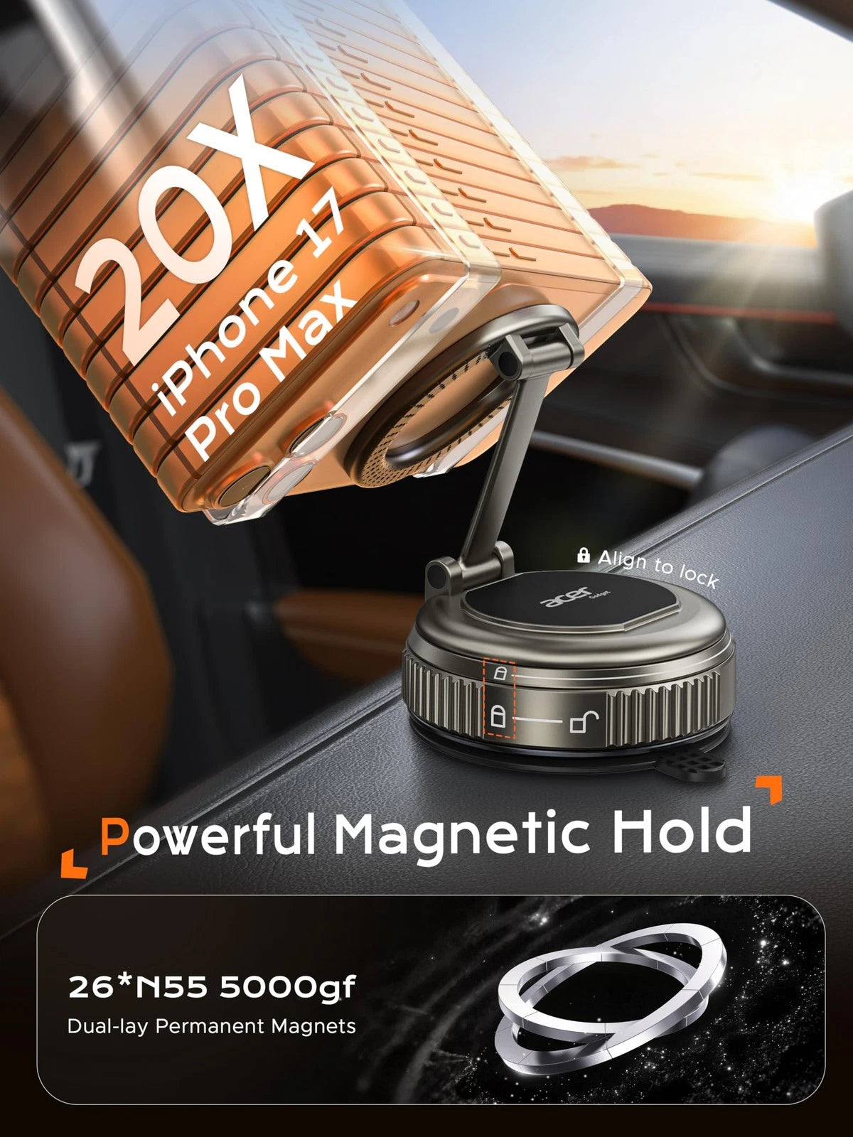 Acer Gadget Car Phone Mount, MagSafe Holders for Your [5000gf Grey