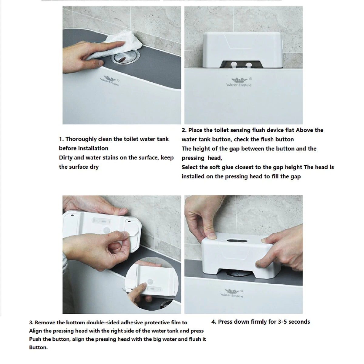ABS Plastic Automatic Touchless Toilet Flusher Button Home Flushing Sensor