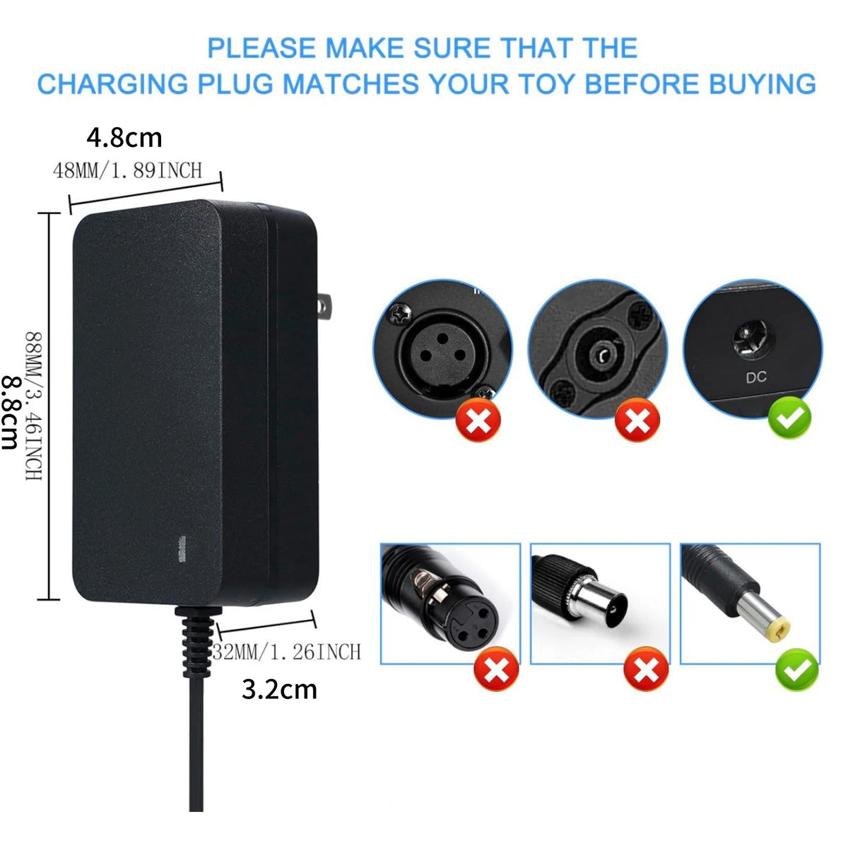 24 Volt Kids Battery Charger For Ride On Car With Charge Indicator