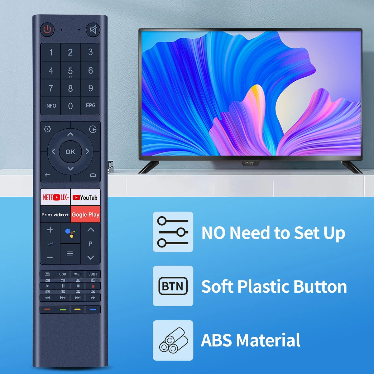 Replacement Remote Control For CHIQ Smart TV U43G7H L32G7H Without Voice