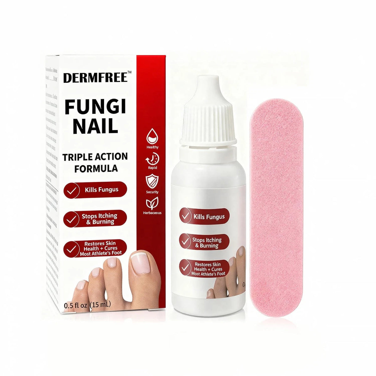 DERMFREE Toenail Treatment,Gentle Formula, 0.5 Fl Oz (Pack of 1), red
