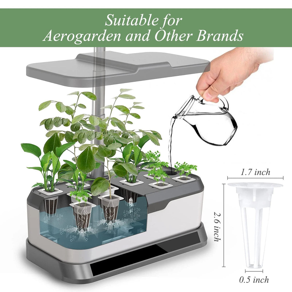 Tigvio 66pcs Hydroponic Seed Pod Kit - Compatible with 66 PACK, green-brown
