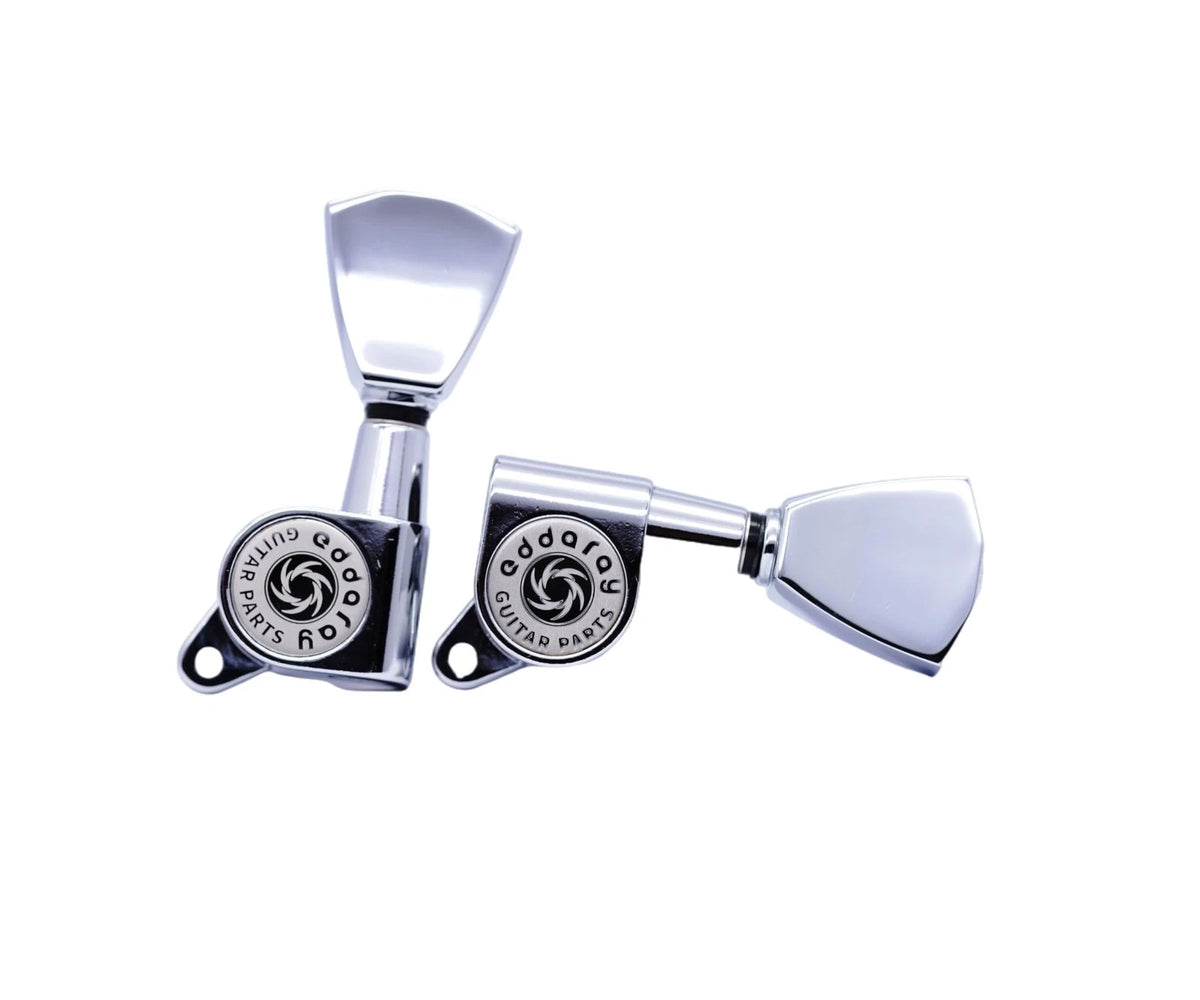 Eddaray Guitar Machine Heads (3R + 3L) - 1:15 Gear Ratio Sealed Tuning Chrome