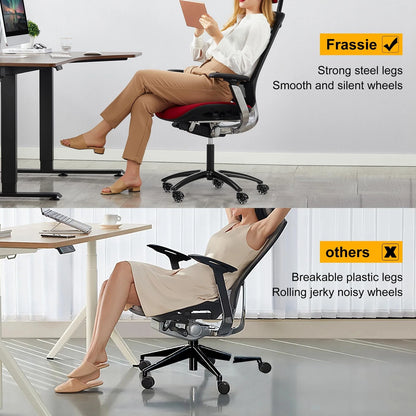 Frassie 28 Inch Office Gaming Chair Metal Base Replacement Part with 5 Black