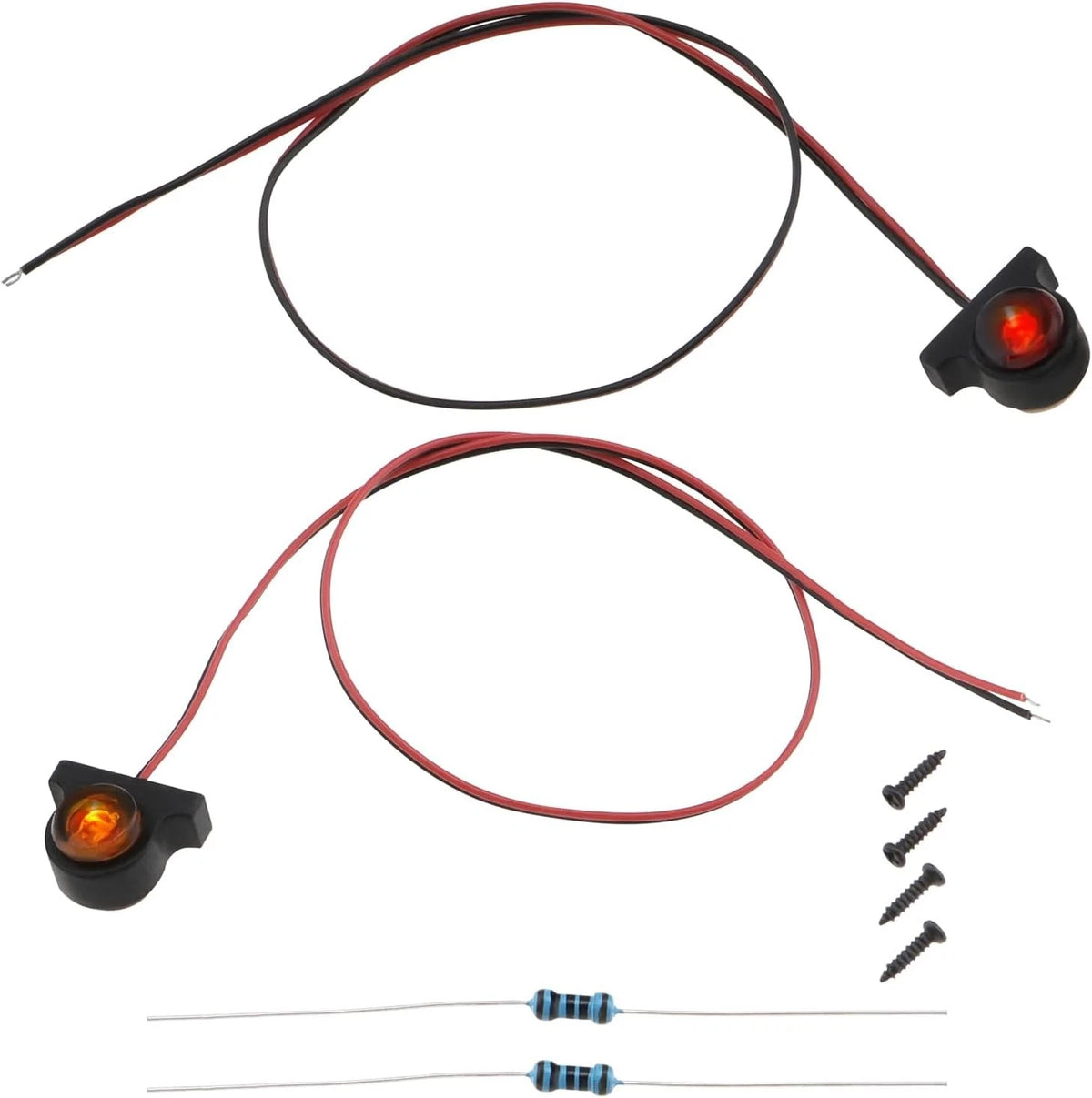Create idea 1 Pair Dual Color Marker Lights 1/14 RC Car Side Red, Orange