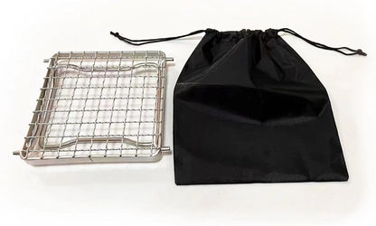 TreGoo Camp Grill with Foldable Legs-304 Stainless Steel Grate Silver