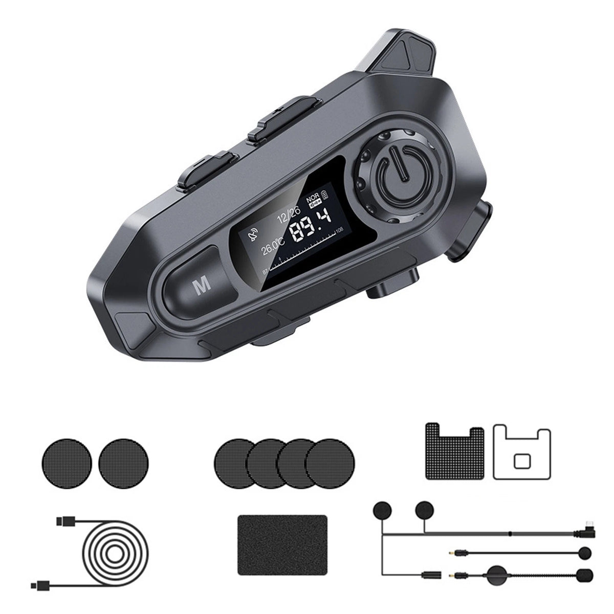 Bluetooth 5.4 Motorcycle Helmet Headset for Bike Helmet with Communication