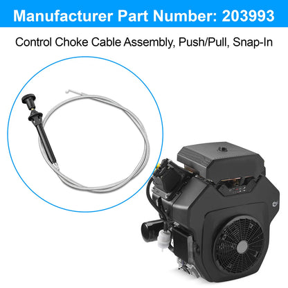 203993 Control Choke Cable Assembly, Push/Pull, Snap-In，With 1-3/4 Inch extensio