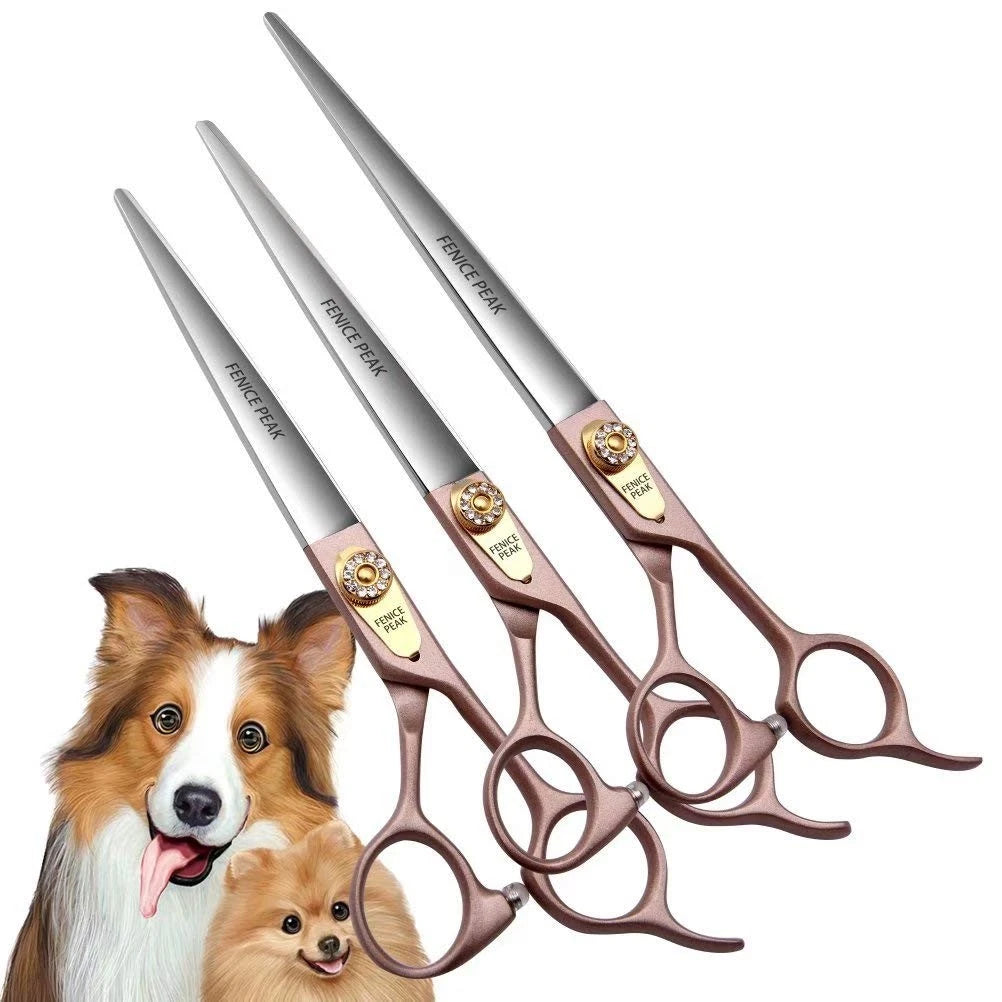 Fenice Peak 8'' Dog Straight Scissors for Grooming 440C 8",