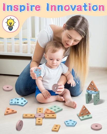 kecristv Montessori Toys for 1 2 Year Old Girl and Boy Medium, Colourful