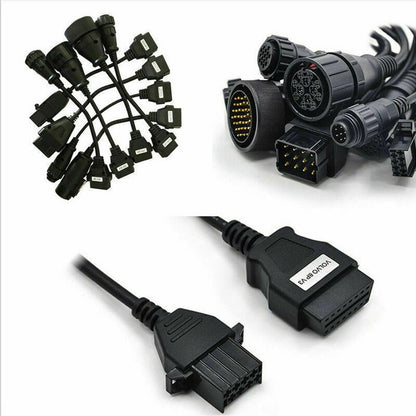 8 Pcs OBD2 OBDII Full Set Diagnostic Tool Adapter Truck Cables For CDP B9 C