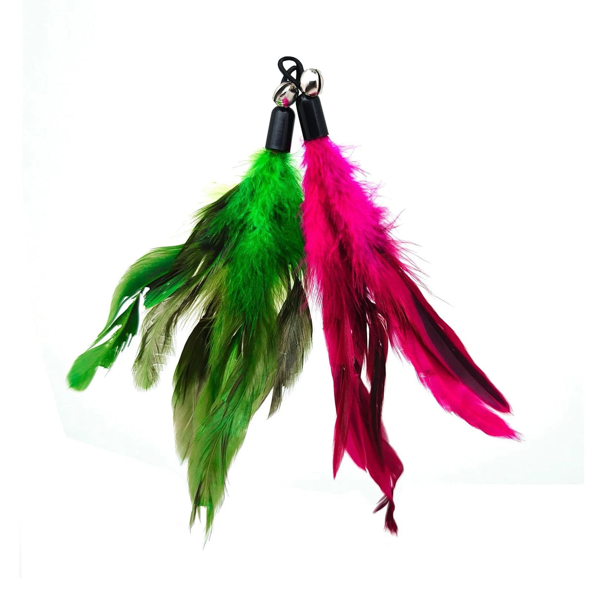 12 Pack Cat Wand Feather Toy Refills with 12 colored feather replacements