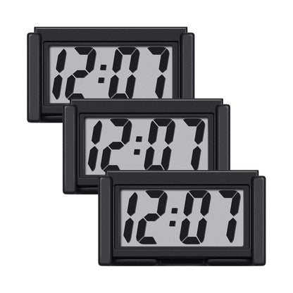 Durable 3 Pack Mini Digital Clock Small Adhesive Stick On Battery Operated Clock