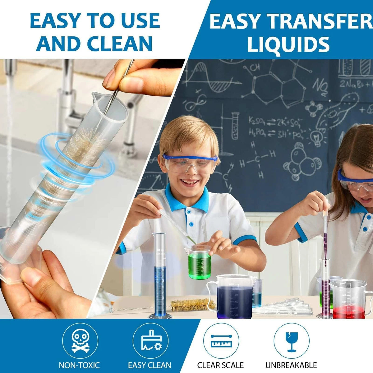 moveland Upgraded Plastic Graduated Cylinder 1000 milliliters, Transparent