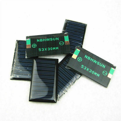 10Pcs/Lot DIY Toy 5V 30mA 53X30mm Micro Mini Small Power Solar Cells Panel k