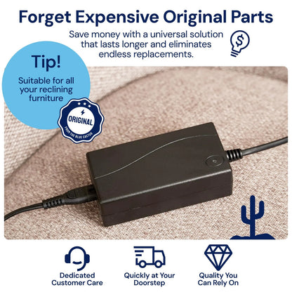 The Blue Cactus Company Reclining Universal Power Cord (Pack of 1), Black