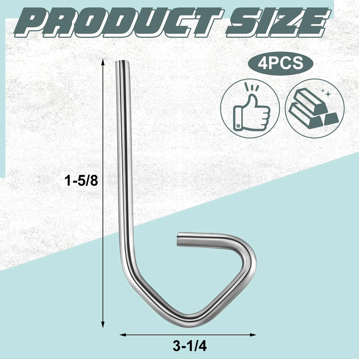 Yaocom 4 Pcs Hitch Pin Clip for Hand Truck Convertible 3 1/4 inches, silver