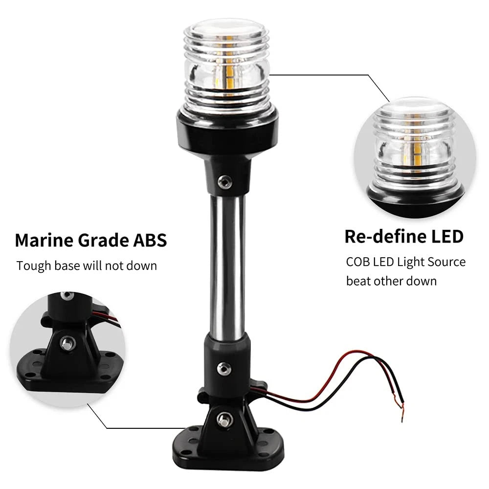 DDL Anchor Light,White LED Stern Light for Boat 3 Nautical Mile 9", 9 Inches