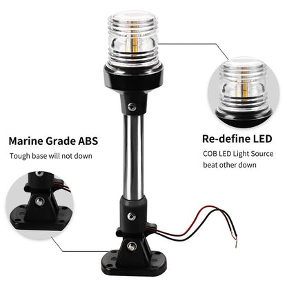 DDL Anchor Light,White LED Stern Light for Boat 3 Nautical Mile 9", 9 Inches