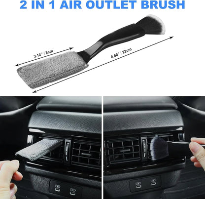 7PCS Car Detailing Brush Set, Ultra Soft Interior Kit, Black
