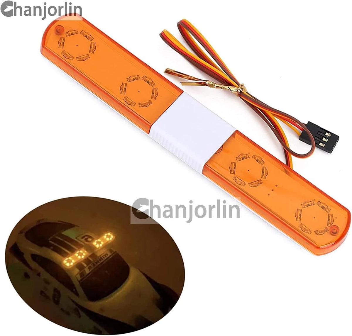 1/10 RC Car Simulation Police Lights Multi-Function Flash LED Yellow 145mm