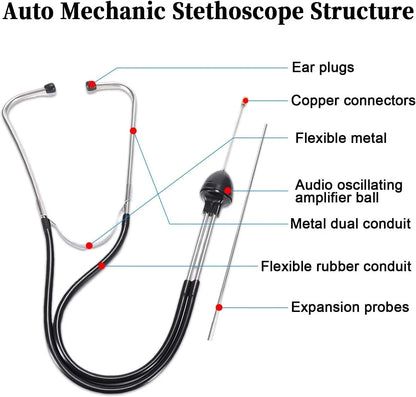 Car Mechanic Stethoscope, Automotive Stethoscope Engine Diagnostic Tool, 1Pc