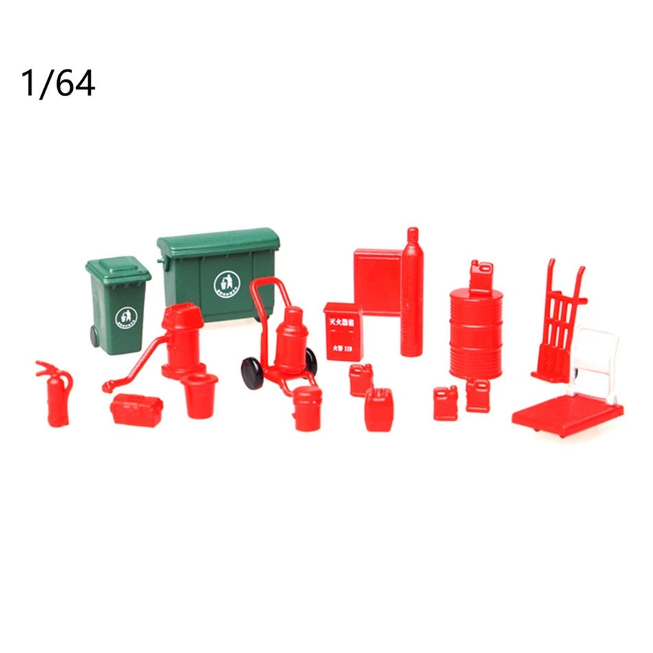 1:64 Display Diorama Scene Props Model Trash/Oil Garage Auto Repair Shop Tool