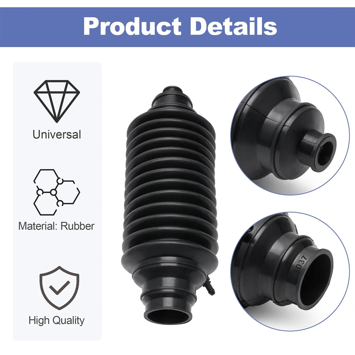 Set of 2 Universal Replacement Rack & Pinion Steering Boot Fits Most vehicles