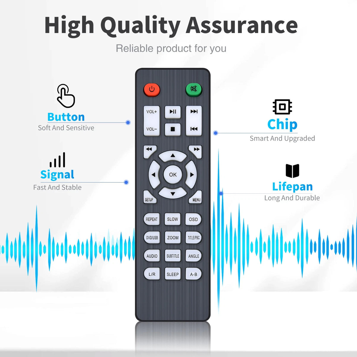 Remote Control For FELEMAN 1080P HD TV DVD Player MD116 MD6BUS