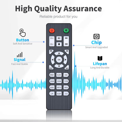 Remote Control For FELEMAN 1080P HD TV DVD Player MD116 MD6BUS
