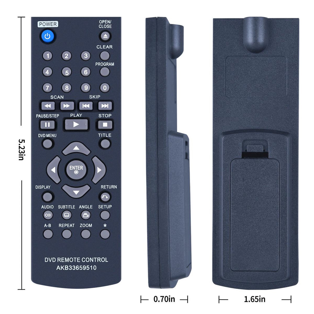 AKB33659510 Remote Control For LG DVD Player DP122 DP520 DP522 DVX480 DV480