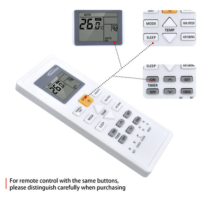 Remote Control For Panasonic Air Conditioner 10600 CS-PU9/12/18WKH-8M, PU9VKH-8