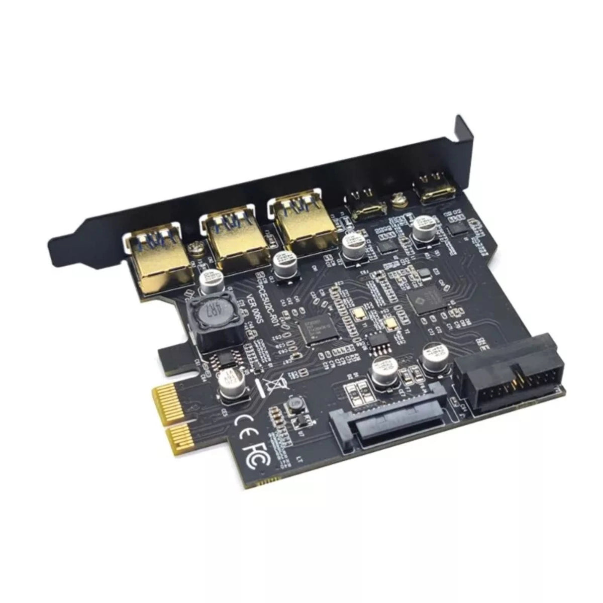 USB 3.2 GEN1 PCI-E Expansion Card 5 Port 2*Type-C 3*USB-A 19 Pin USB 3.0 5Gbps